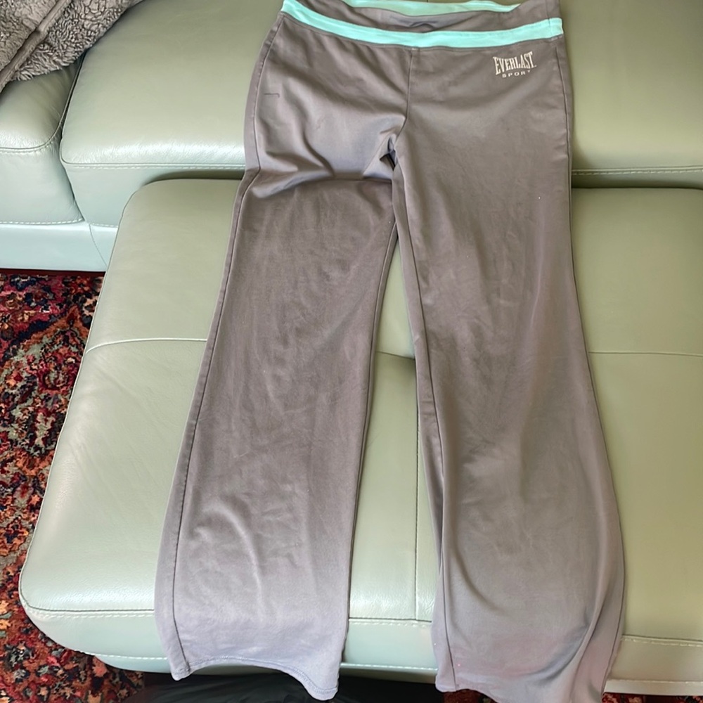Grey and blue ever-last wide leg sweats